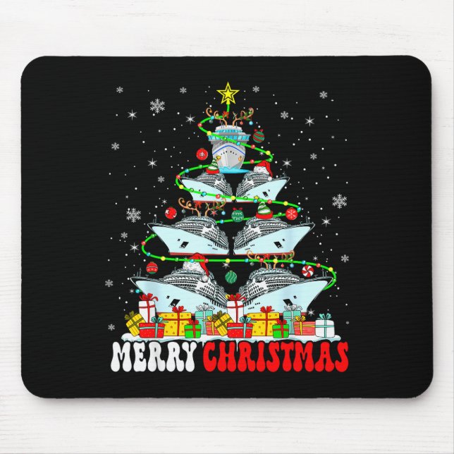 Merry Christmas Reindeer Elf Santa Cruise Ships Xm Mouse Pad (Front)