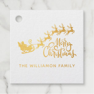 Merry Christmas Reindeer Family Favour Tags