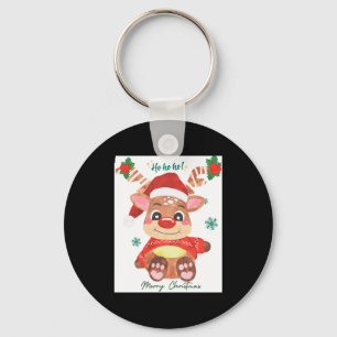 Merry Christmas Reindeer Festive Fun Toddler Keychain