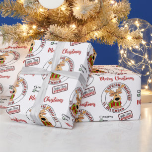 Merry Christmas Reindeer Holiday Wrapping Paper