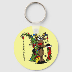 Merry Christmas Reindeer Keychain