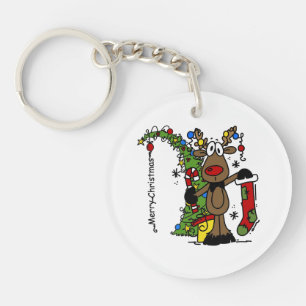 Merry Christmas Reindeer Keychain