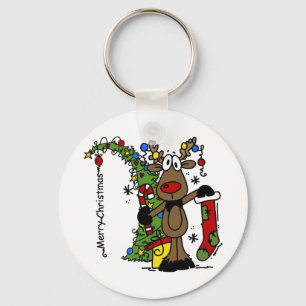 Merry Christmas Reindeer Keychain