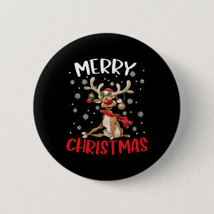Merry Christmas Reindeer Men Women Family Matching 2 Inch Round Button