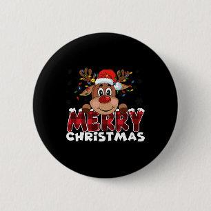Merry Christmas Reindeer Men Women Family Matching 2 Inch Round Button