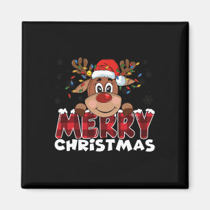 Merry Christmas Reindeer Men Women Family Matching Magnet