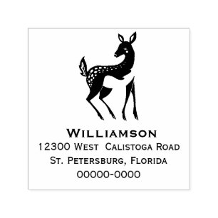 Merry Christmas Reindeer Monogram Return Address Self-inking Stamp