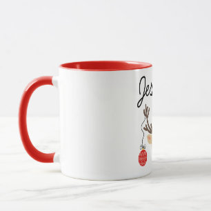 Merry Christmas Reindeer Personalized Mugs