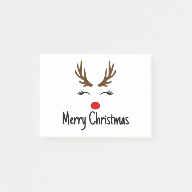 Merry Christmas Reindeer Post-it Notes (Front)