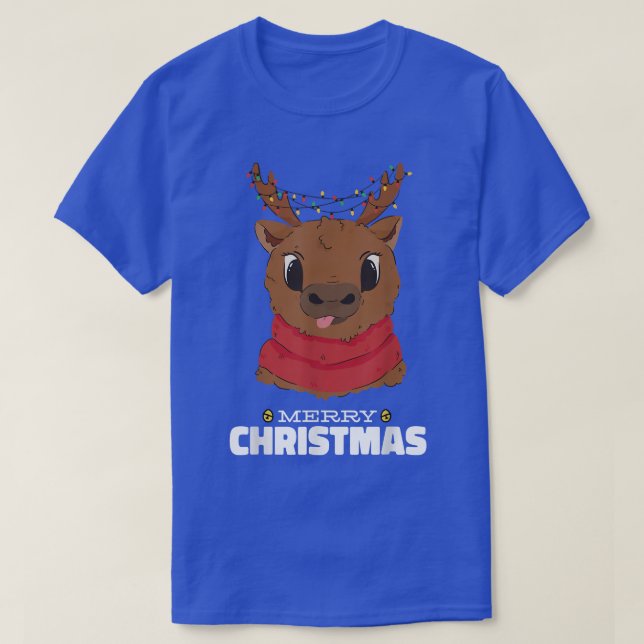 Merry Christmas Reindeer Reindeer  T-Shirt (Design Front)