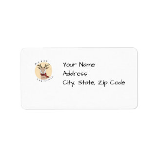MERRY CHRISTMAS REINDEER  RETURN ADDRESS LABELS