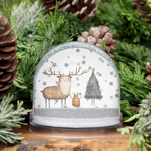 Merry Christmas Reindeer Snowglobe (Winter)