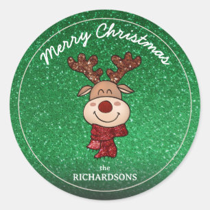 Merry Christmas Reindeer Sticker
