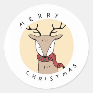 MERRY CHRISTMAS REINDEER STICKER