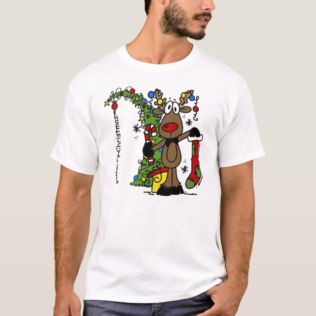 Merry Christmas Reindeer T-Shirt (Front)