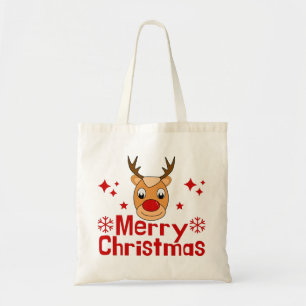 Merry Christmas Reindeer Tote Bag