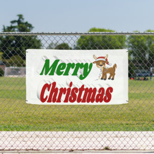 Merry Christmas Reindeer typography  Banner