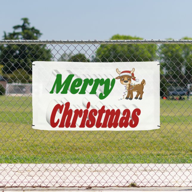Merry Christmas Reindeer typography  Banner (Insitu)