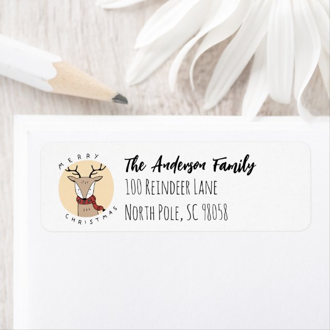 Merry Christmas Reindeer with Scarf (Insitu)