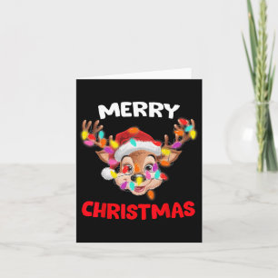 Merry Christmas Reindeer Xmas Family Matching Men  Card