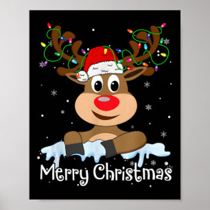 Merry Christmas Reindeer Xmas Family Matching Men  Poster