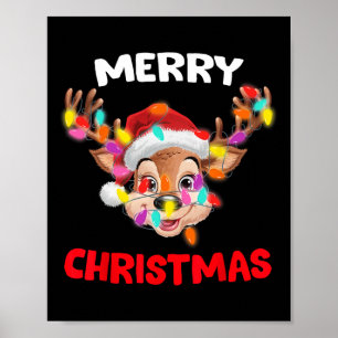 Merry Christmas Reindeer Xmas Family Matching Men Poster