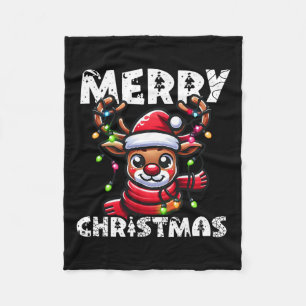 Merry Christmas Reindeer Xmas Family Men Women 202 Fleece Blanket
