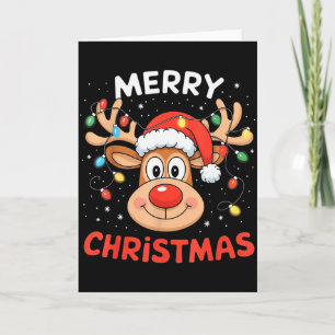 Merry Christmas Reindeer Xmas Family Men Women Kid Card