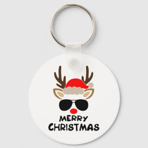 Merry Christmas Reindeer Xmas Family Men Women Kid Keychain