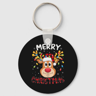 Merry Christmas Reindeer Xmas Family Men Women Kid Keychain