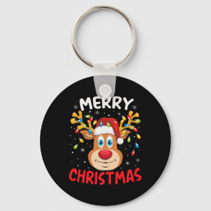 Merry Christmas Reindeer Xmas Family Men Women Kid Keychain
