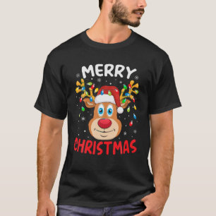 Merry Christmas Reindeer Xmas Family Men Women Kid T-Shirt
