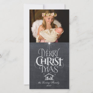 Merry Christmas Religious Chalk Customize Holiday Card