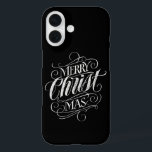 Merry Christmas Religious Chalkboard Lettering Cas iPhone 16 Case<br><div class="desc">We say 'Merry Christmas' very often during the season, but sometimes we tend to forget where this greeting actually originates from. Here is a wonderfully elegant piece of custom hand lettering in the fashionable chalkboard look to give a gentle nudge back into the direction of Jesus. Professional calligraphy by Ivan...</div>