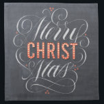 Merry CHRISTmas Religious Marquee Chalkboard Chalk Napkin<br><div class="desc">Light his name up in marquee lights and make people remember why we say 'Merry CHRISTmas'. This design comes in a few variations and you might want to check them all out to see exactly which direction you want to take. The professional lettering by Ivan Angelic is shown in black...</div>