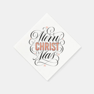 Merry CHRISTmas Religious Marquee Sign Calligraphy Napkin