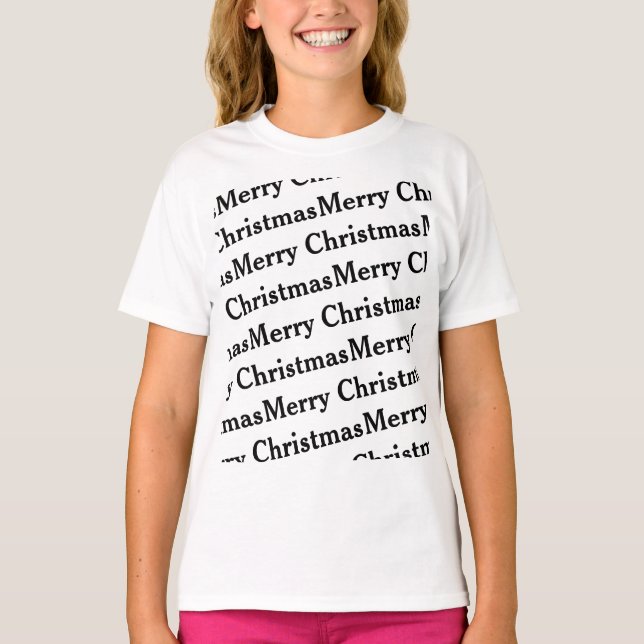 Merry Christmas repeat pattern T-Shirt (Front)