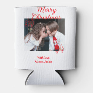 Merry Christmas retro Christmas tree kids photo na Can Cooler