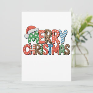 Merry Christmas Retro Girly Festive Xmas Holiday Card