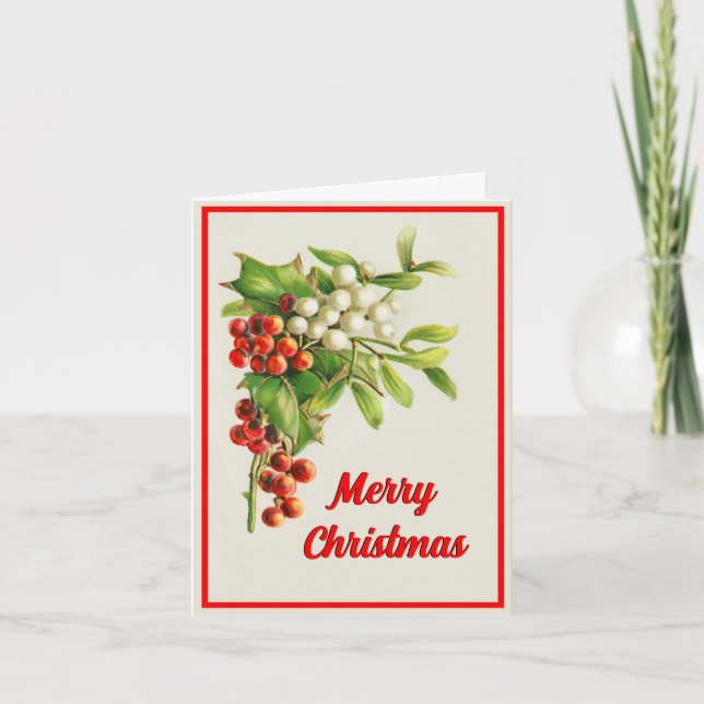 Merry Christmas Retro Holiday Greeting Card (Front)