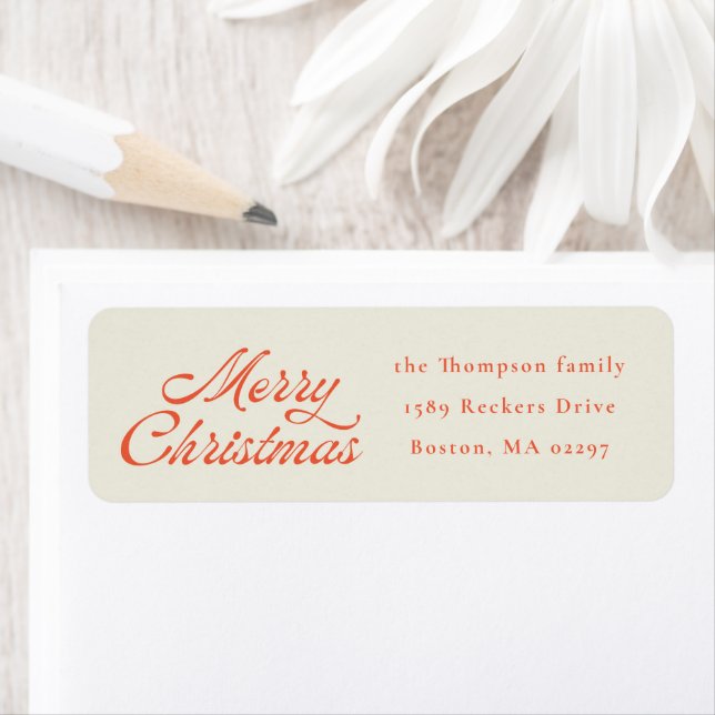 Merry Christmas Retro Holiday Return Address (Insitu)