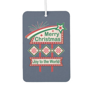 Merry Christmas Retro Marquee – Joy to the World Air Freshener
