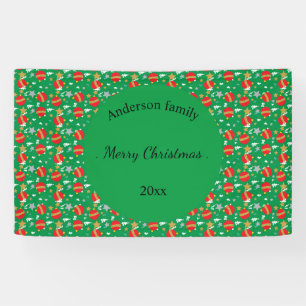 Merry Christmas retro name and date place  Banner