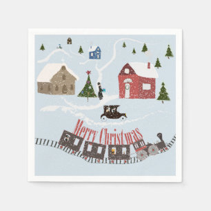 Merry Christmas , retro Napkin