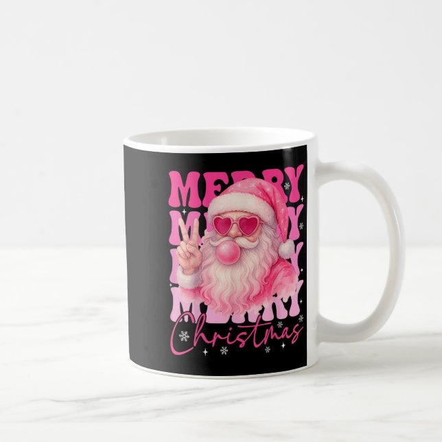 Merry Christmas Retro Nk Santa Bubblegum Xmas Holi Coffee Mug (Right)