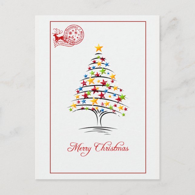 Merry Christmas Retro Postcard (Front)