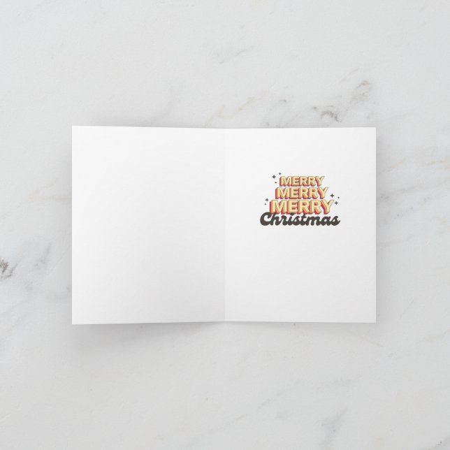 Merry Christmas retro style groovy text  Note Card (Inside)