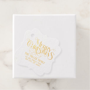 Merry Christmas Retro Typography Favour Tags