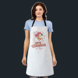 Merry Christmas Retro Typography Santa Pink Hat Apron<br><div class="desc">Merry Christmas pink retro typography with a Santa Claus with a pink hat.</div>