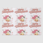 Merry Christmas Retro Typography Santa Pink Hat Tissue Paper<br><div class="desc">Merry Christmas pink retro typography with a santa claus with a pink hat.</div>